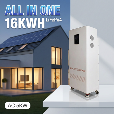 NK005A 5kW インバーターおよび 8000 サイクル寿命を備えた 51.2V 16kWh LiFePO4 太陽光発電家庭用エネルギー貯蔵システム