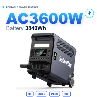 卸売 3840Wh 3600W LiFePO4 太陽光発電機 急速充電 MPPT オフグリッド 屋外キャンプ 電力供給 US ストック